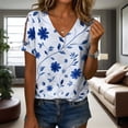 thumbnail image 3 of Blusa Medlor para mujer con cuello en V y estampado floral con botones 2025, 3 of 6