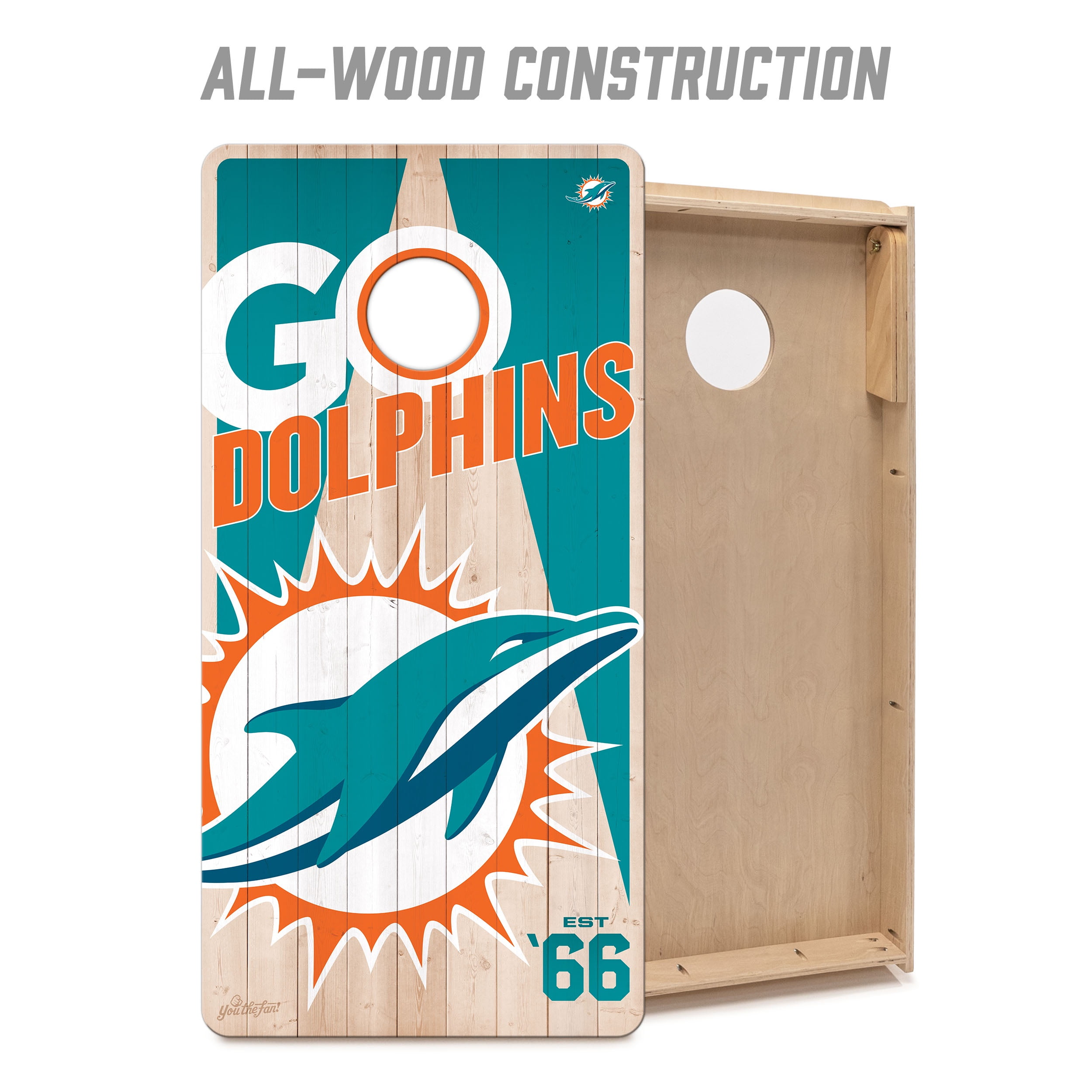 YouTheFan NFL Miami Dolphins 2' x 4' Cornhole Game