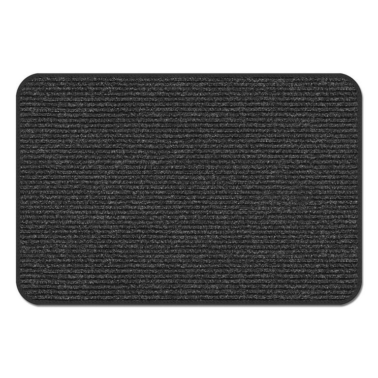 Skid-Resistant Heavy-Duty Door Mat - Charcoal Black - 3' x 4