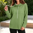 thumbnail image 2 of JGGSPWM Womens Oversized Pullover Sweatshirt Hooded with Drawstring, Long Sleeve Baggy Athletic Tops with Pocket, Casual Outdoor Hiking Wear Green XL, 2 of 7