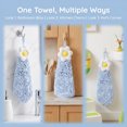 thumbnail image 7 of REGALWOVEN 1 Pack Chenille Hand Towel, Hanging Bathroom Hand Towels with Loops, Soft Absorbent Flower Towels Blue-1 6" x 15", 7 of 7