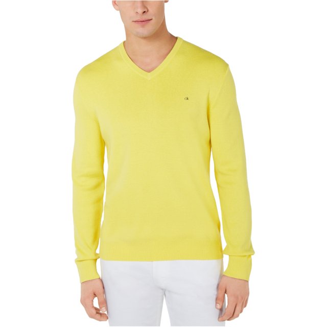 Suéter Calvin Klein Pull-over Cuello V Amarillo Grande