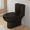Matte Black, variant on 1.28/0.8 GPF Tornado Flush One-Piece Toilet with Comfort Chair Seat ADA Height 17",Powerful & Quiet Dual Flush Modern Toilet,Siphonic S-trap 12",Rimless Bowl with Soft Closing Seat,Gloss