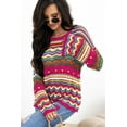 thumbnail image 6 of Ushdele Vibrant Rose Red Knit Sweater: Flounce Sleeves for Chic Comfort!, 6 of 8