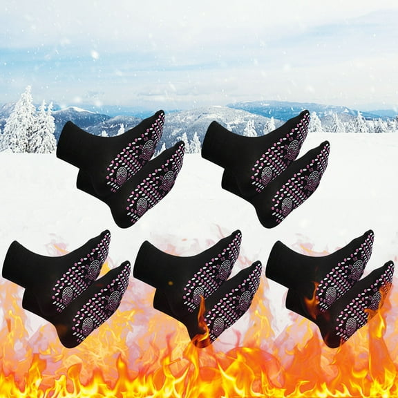 Weloille Self Heated Socks, Electric Heated Socks for Men Women, Heated Socks for Skiing Camping Cycling Hunting Fishing Outdoor Warm Winter (5Pairs)