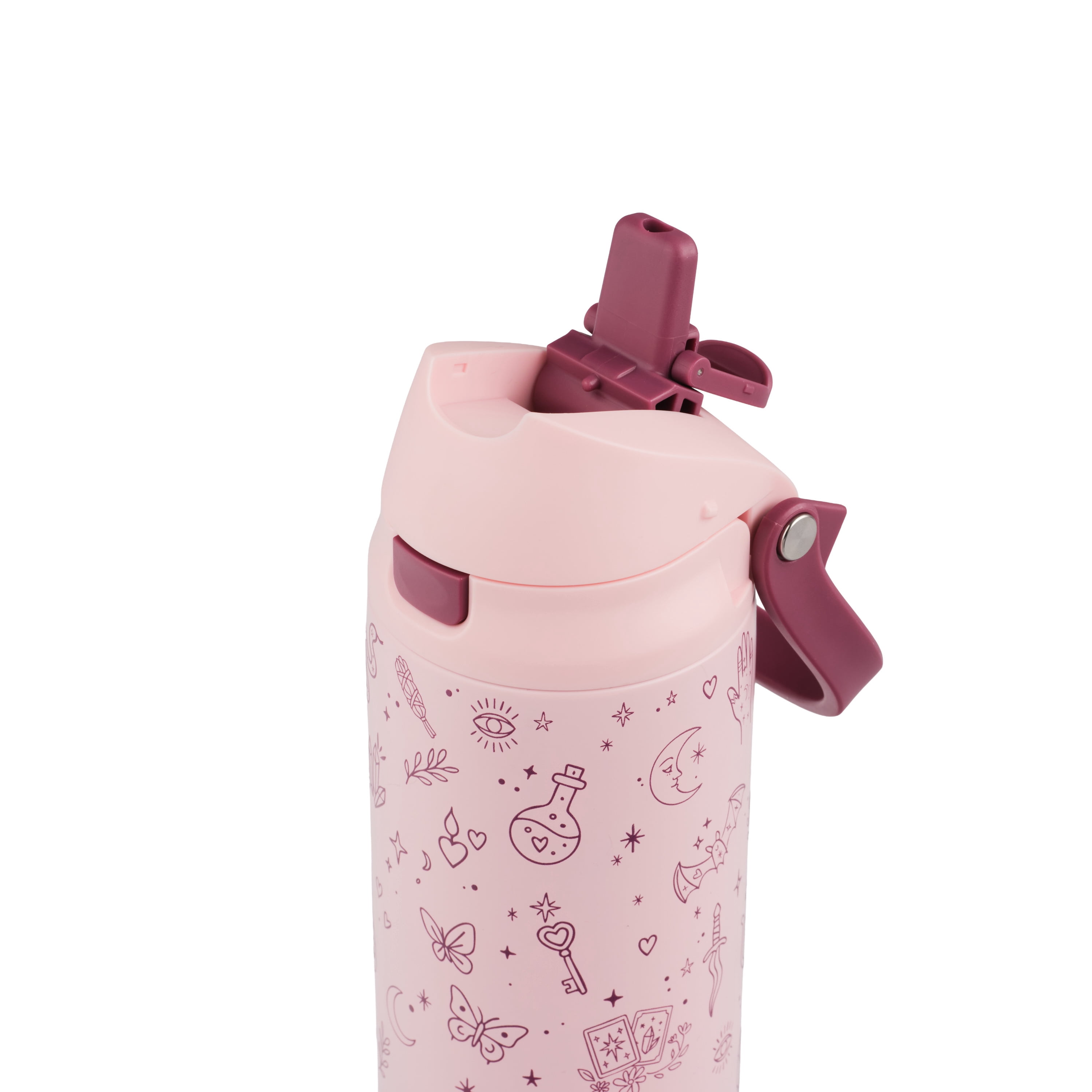 TAL 24oz Stainless Steel 2-in-1 Water Bottle with Straw and Chug Lid, Pink Halloween