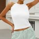 thumbnail image 2 of Top de verano sin mangas de punto para mujer - Camiseta holgada de color liso, 2 of 6