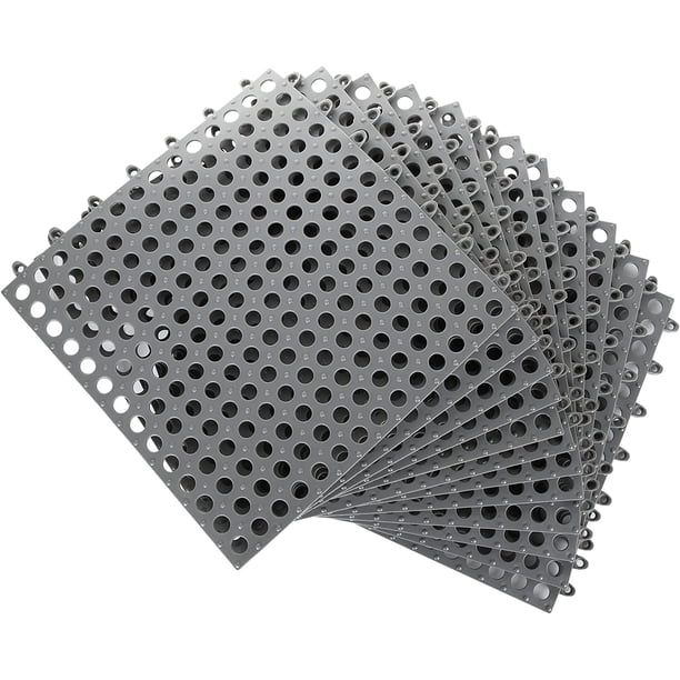 Paquete de 12 baldosas de piso entrelazadas de 11.8" x 11.8" con orificios de drenaje Alfombrilla de ducha antideslizante de PVC suave Alfombrilla de cojín entrelazada modular para drenaje,