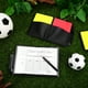 thumbnail image 5 of Juego de 4 tarjetas de árbitro, tarjetas rojas y amarillas con soporte, lápiz de puntuación para fútbol, ​​voleibol y árbitros de fútbol, 5 of 6