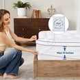 thumbnail image 5 of BEDLORE Twin Mattress Topper for Back Pain Relief, Plush Pillow Top Mattress Pad with 6-15 inch Deep Pockets, Soft Machine-Washable Cover（White）, 5 of 10