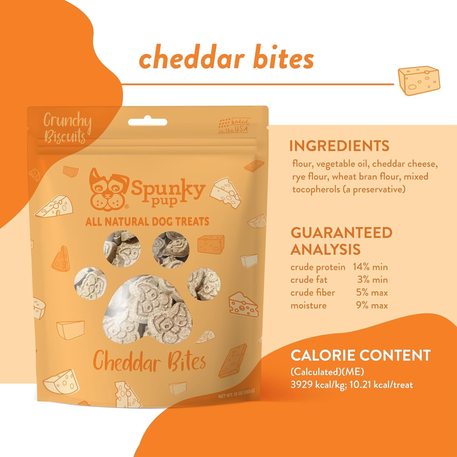 Spunky Pup D6190 6ct 10oz Cheddar Crunch Biscuits