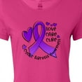 thumbnail image 4 of Inktastic Love, Care, Cure Cystic Fibrosis Awareness Purple Ribbon Women's T-Shirt, 4 of 5