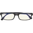 thumbnail image 2 of Eyekepper Classical Rectangular Frame Spring-Hinges Computer Glasses Readers Eyeglasses (Black-Transparent, +1.50), 2 of 7