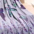 thumbnail image 3 of Purple Butterfly Flower Pattern Blanket,Comfortable Soft Flannel Throw Blanket,All Season,Warm Lightweight Blankets for Sofa Bed Couch Living Room Chair,30"x40", 3 of 4