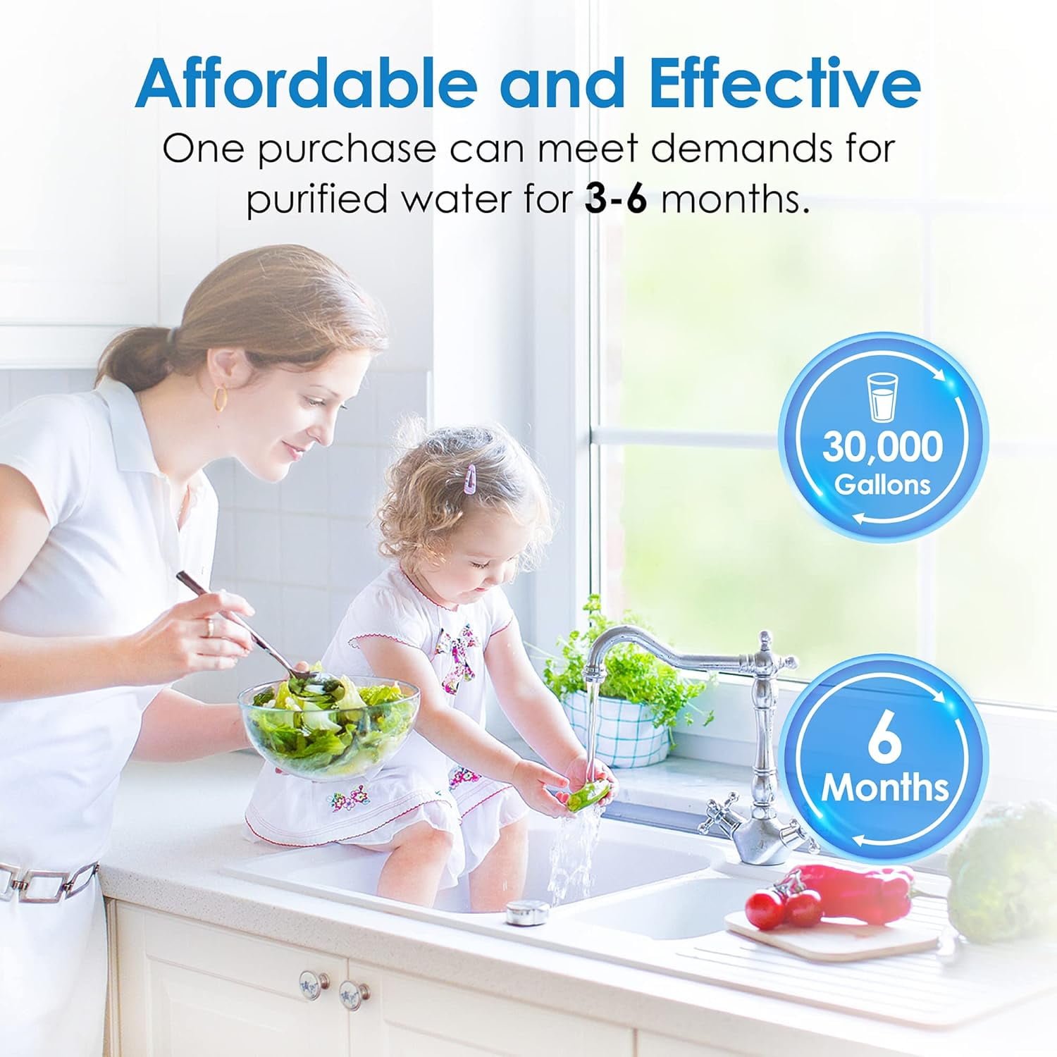Waterdrop FXHSC Whole House Water Filter, Replacement for GE® FXHSC, GXWH40L, GXWH35F, American Plumber W50PEHD, W10-PR, Culligan® R50-BBSA, 5 Micron, 10" x 4.5", High Flow Sediment Filters, (2)