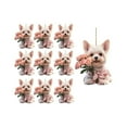 thumbnail image 2 of QTOCIO Acrylic Creatives Flowers Dog Hanging Decorations Car Accessories Interior Decoration Car Pendant 10PC, 2 of 4