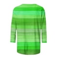 thumbnail image 4 of Aobny Striped Cute Shirts for Women Green Plus T-Shirt Crew Neck 3/4 Sleeve Fitted T Shirts for Women,XXXXL, 4 of 5
