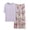 Purple, variant on Women Print Cotton Pajama Set Short Sleeve Solid Top & Pants 2 Piece Sleepwear
