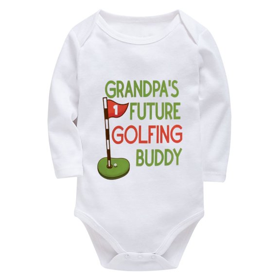 Grandpa's Future Golfing Buddy Newborn Baby Girls Clothes Long Sleeve Gender Neutral Baby Clothes Winter White Baby Girl New