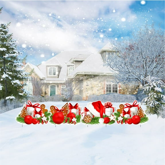 VictoryStore Christmas Presents Filler Yard Decoration Display, Outdoor Holiday Decorations, 4 PC SET (19723)