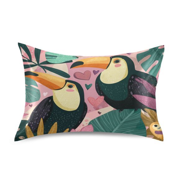 Silky Satin Standard Pillowcases For Hair And Skin Red Flowers