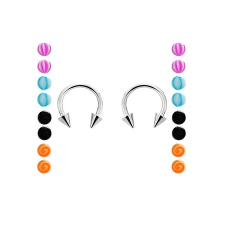 Body Jewelry Surgical Grade Steel Basics 20 Beads & 2 Horseshoes Set