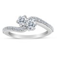 thumbnail image 1 of Bague Diamant 3/4ctw Deux Pierres en Or Blanc 10k, 1 of 1