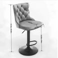 thumbnail image 2 of Swivel Bar Stools Set of 2, Adjustable Velvet Counter Height Barstools with High Back and Footrest, Upholstered Bar Chairs for Dining Room Home Bar Kitchen Island, Black, 2 of 9