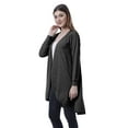 thumbnail image 5 of Moomaya Womens Full Sleeve Hi-Lo Shrug Rounded Hem Long Cotton Summer Cardigan, 5 of 7