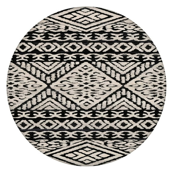 Elasticized Edge Bohemian Tablecloth with Floral Print, Perfect for Round Tables 52-56 Inches, Ideal for Kitchen Patio