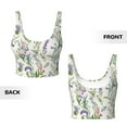 thumbnail image 6 of Goofa Wisteria Flower Printed Sports Bras for Women, High Impact Running Bra Workout Crop Tank Tops Longline Sports Bra Push up-Small, 6 of 9