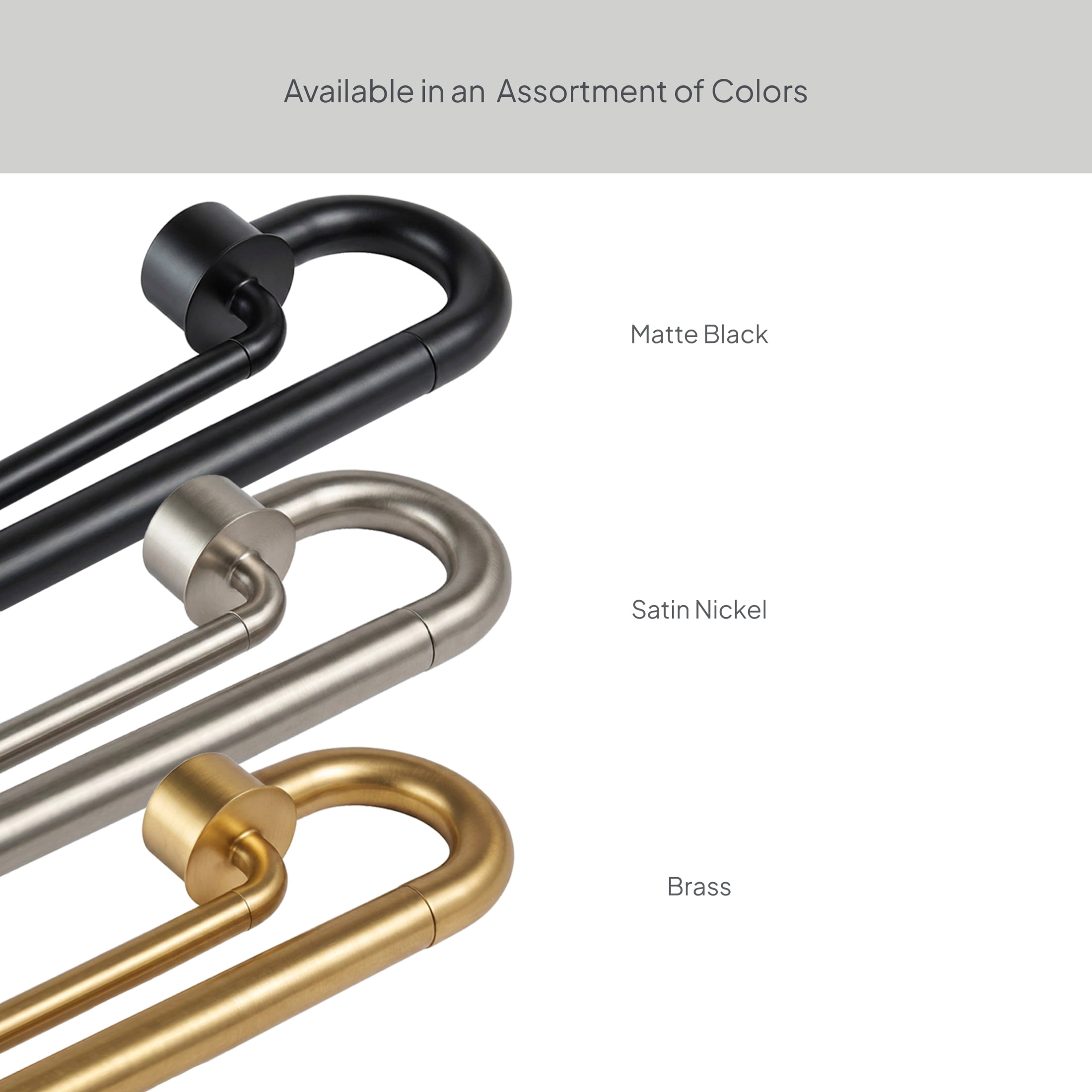 Better Homes & Gardens 1” and 5/8" Brass Swooping Adjustable Double Curtain Rod Set, 32-120”