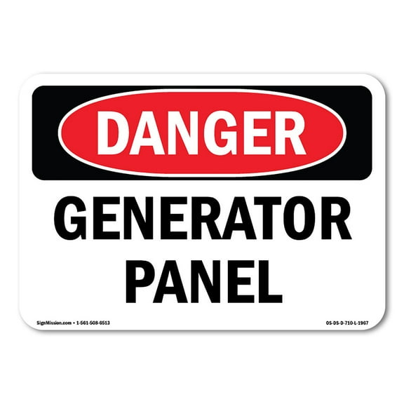 OSHA Danger Sign - Generator Panel | Plastic Sign | Protect Your Business, Construction Site, Warehouse & Shop Area |  Made in The USA