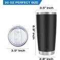 thumbnail image 4 of Pack de 6 Vasos Térmicos de Acero Inoxidable de 20 oz con Aislamiento al Vacío y Recubrimiento en Polvo Antideslizante para Café y Bebidas Frías (Negro), 4 of 5