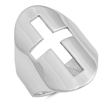 Sterling Silver Christian Cross Ring