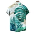 thumbnail image 5 of DJDLJWCJ Mens Hawaiian Shirt Relaxed Fit Summer Beach Open Front Vacation Short Sleeve Button Up Summer Tee Green S, 5 of 5