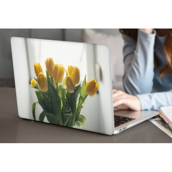 KSK KAISHEK Hard Shell Case Cover Only Compatible MacBook Air 13" with No Touch No USB-C + Black Keyboard Cover Model: A1466 A1369( Flower 1068)