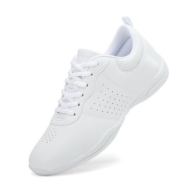 YOURDIARY Cheer Shoes for Women White Cheerleading Athletic Dance Shoes Flats Girls Walking Sneakers