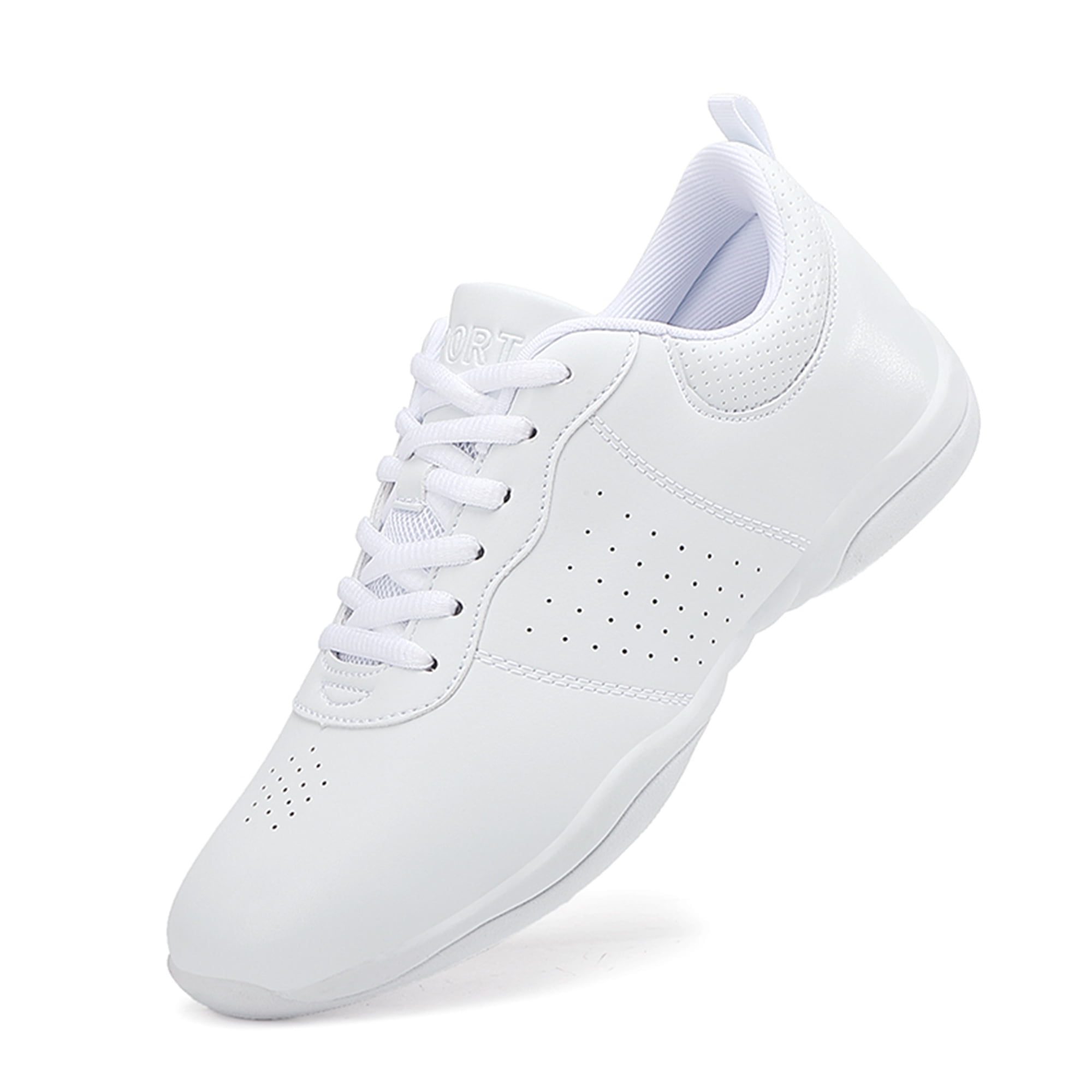 YOURDIARY Cheer Shoes for Women White Cheerleading Athletic Dance Shoes Flats Girls Walking Sneakers