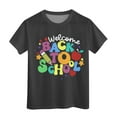 thumbnail image 4 of Povozer Toddler Baby Girl Back to School T-Shirt Outfit Kindergarten First Grade Short Sleeve T-Shirt WELCOME BACK TO SCHOOL Tops(Black,4-5 Years), 4 of 4