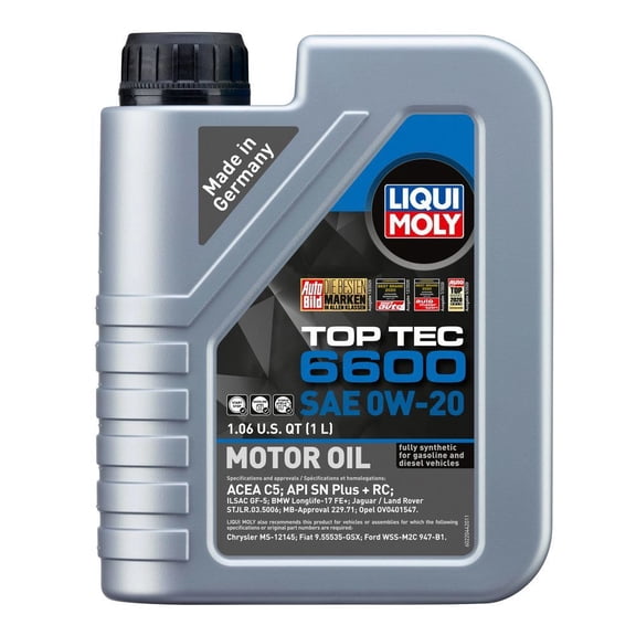 Liqui Moly Top Tec Fully Synthetic Motor Oil 0W-20, 1 L