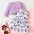 thumbnail image 6 of UFOUND 2pcs Toddler Girls Floral Print Sleeveless Dress And Button Design Ribbed Cardigan Set Infants Baby Clothes Cute, 6 of 6