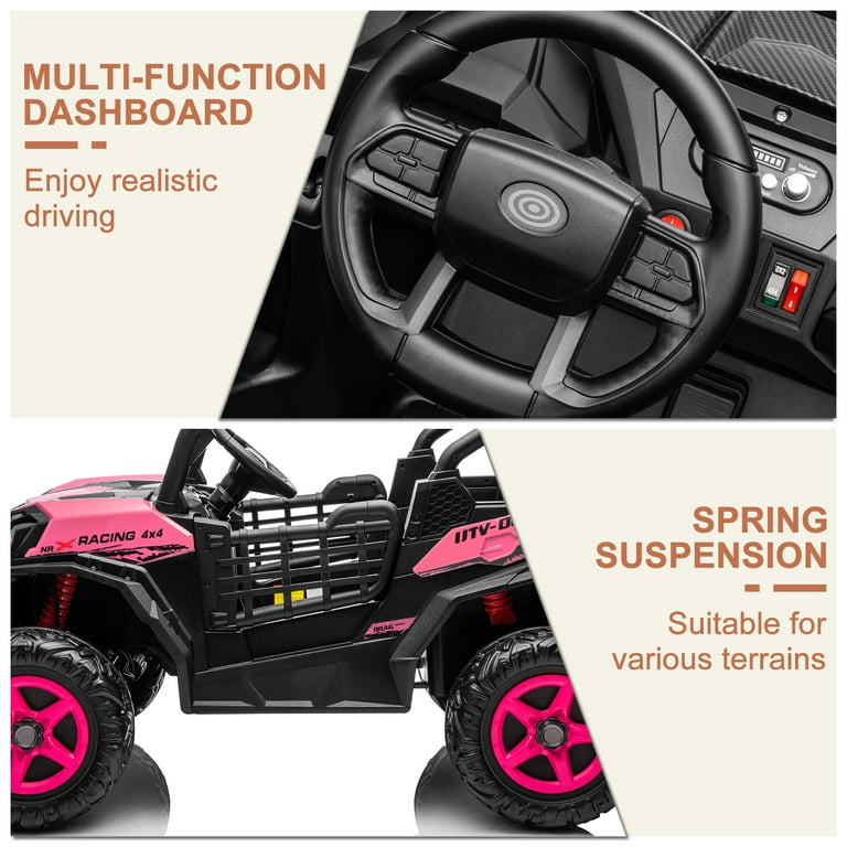 Bluefun 24V Kids Ride On Jeep | Remote Control Electric Car With 400W Motor | 4WD Suspension & Bluetooth For Ages 3-8