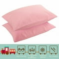 thumbnail image 4 of Flxxie Microfiber Toddler Pillowcases with Envelope Closure, Ultra Soft Travel Pillow Covers, Small Pillowcases for Kids, Pink, 14" x 20", 2 Pack, 4 of 5