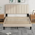thumbnail image 5 of Pingliang Home Queen Size Bed Frame with Adjustable Upholstered Headboard&Wood Slats Support,Beige, 5 of 9