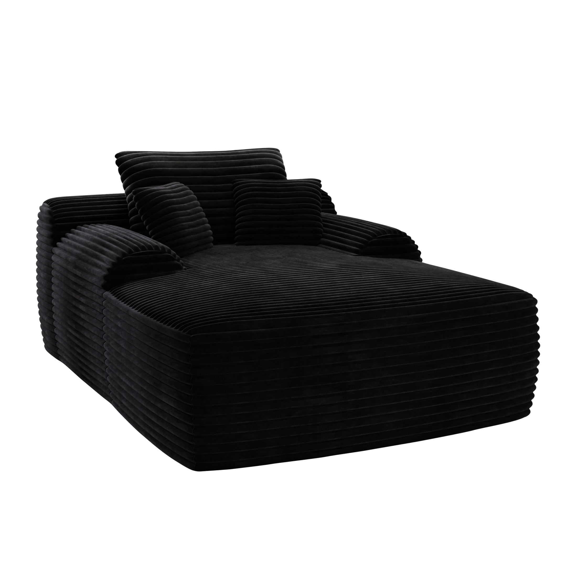 Gewnee Cloud-Like Modern Chaise Lounge Sofa Bed with Corduroy Fabric and Spring Foam Filling – No Assembly Required for Living Room,Dorm or Cozy Corners
