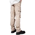 thumbnail image 5 of Men's Cargo Pants Cotton Straight Stretch Tactical Work Hiking Pants with Pockets Khakicolor, 5 of 10