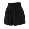 thumbnail image 4 of POTETI Womens Running Shorts Athletic High Waisted Shorts for Women Clearance Black Elastic Solid with Pockets Workout Shorts, 4 of 4