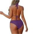 thumbnail image 5 of Arnsht Two Piece Bikini Set Beach Swimsuits Pool Party, Bandeau Bathing Suit High Cut Leg Cheeky Trend Fashion Purple S, 5 of 6