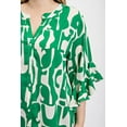 thumbnail image 5 of Saronite Geometric Printed Ruffled Bell Button Down Sleeve Woven Top Shirt, Green (Women's), 5 of 5